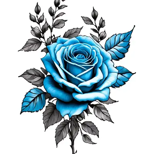 Blue Rosas and Cruz de la Victoria tattoo design idea