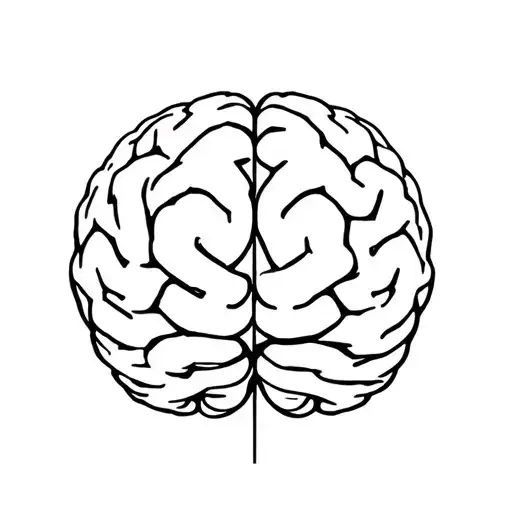 brain divided into three, for ASD, HIP, and ADHD tattoo design idea
