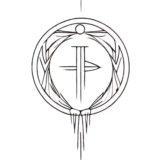 enki god symbol in alchemy tattoo design idea