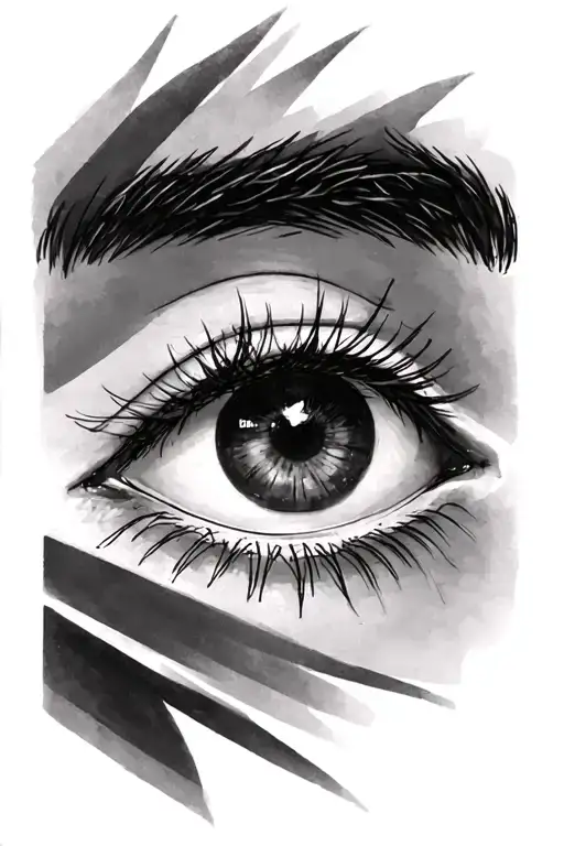 No eyebrow and shorter lashes  tattoo design idea