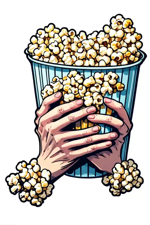 Popcorn of hands given with a delicate cute pump tattoo design idea