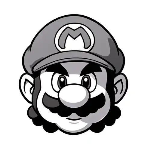 super mario hat on top tattoo design idea