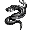 Simple and fine snake tattoo in red ink rather small tattoo design idea