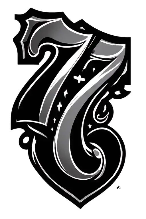 777 symbol within a casino gambling themed tattoo tattoo design idea