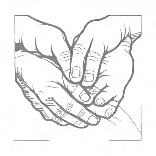 fist bump father baby tattoo design idea