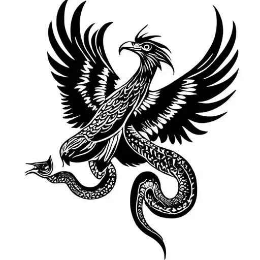 eagle and snake tattoo design idea