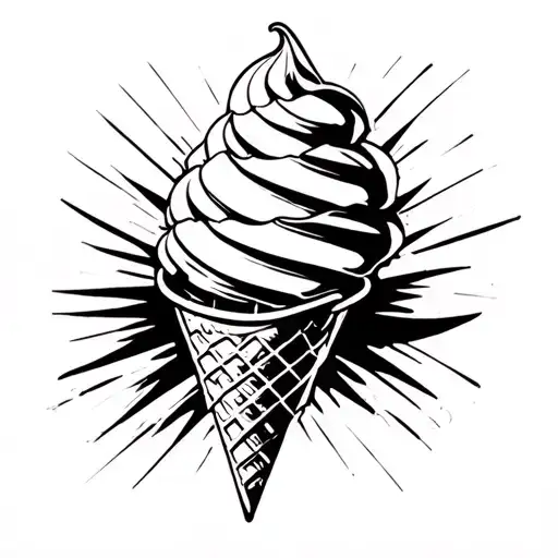 ice cream cone with the charasterics of the anime Ichigo from bleach tattoo design idea