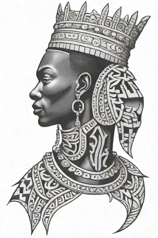 African king tattoo design idea