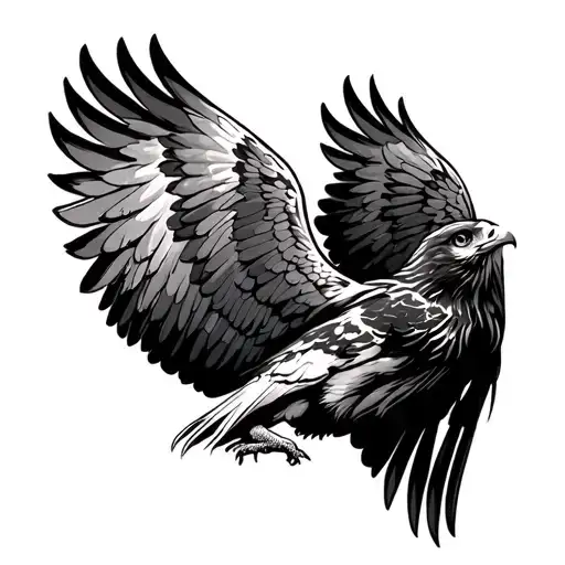 buzzard spread wings tattoo design idea