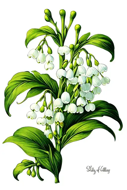 Lily of the valley flowers tattoo design idea