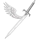 sephiroth's wing wrapped cloud's buster sword tattoo tattoo design idea