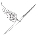 sephiroth's wing wrapped cloud's buster sword tattoo tattoo design idea