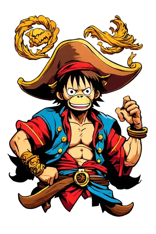 Pirate monkey d luffy tattoo design idea