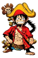 Pirate monkey d luffy tattoo design idea