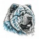blue chow chow tattoo design idea