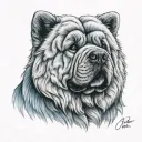 blue chow chow tattoo design idea
