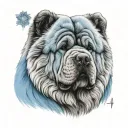 blue chow chow tattoo design idea