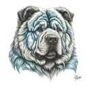 blue chow chow tattoo design idea