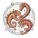 Aries and Scorpio constellation intertwined within tattoo design idea