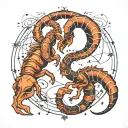 Aries and Scorpio constellation intertwined within tattoo design idea