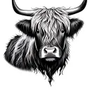Highland Cow tattoo design idea