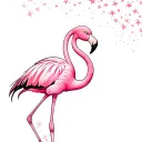 flamingo standing tattoo design idea