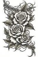 Barbed wire roses, darkness tattoo design idea