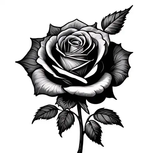 rose tattoo with the name Alexis as the stem tattoo design idea