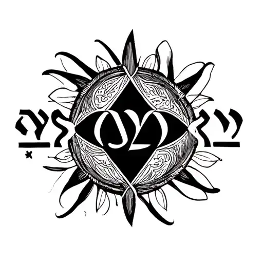 yhwh name in hebrew tattoo design idea