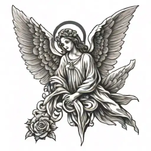 angel holy trinity symbol tattoo design idea