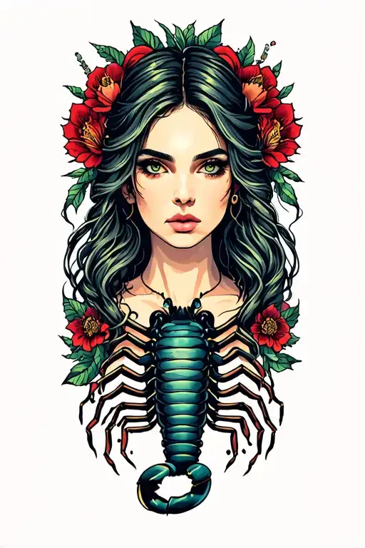 female,scorpio,october,dark tattoo design idea