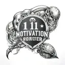 11:11, motivation, universe, sports, strength, live forever tattoo design idea