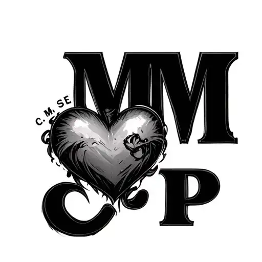 "M M M C S E P" Heart tattoo design idea