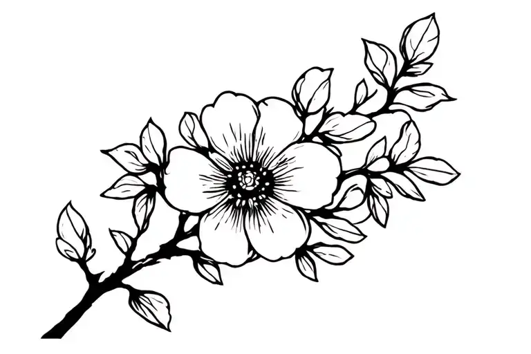 dogwood flowers and branches tattoo design idea