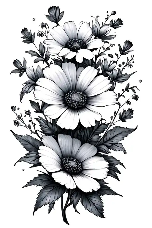 wildflowers tattoo design idea