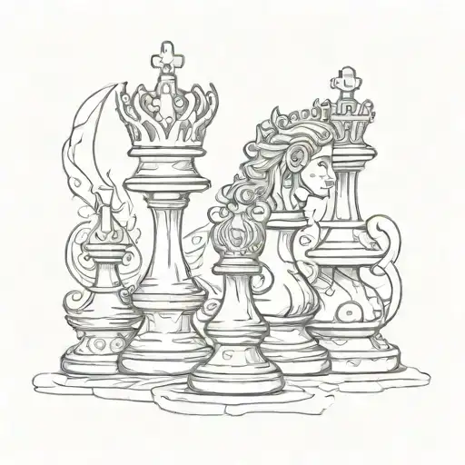 Jamaican queen chess piece tattoo design idea
