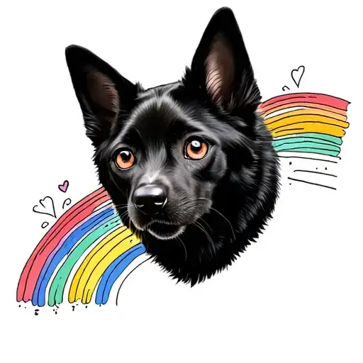 rainbow bridge for pets surrounded tattoo design idea