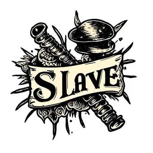 Slave slut sign tattoo design idea