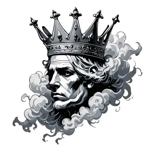 heavy is the crown with a storm cloud tattoo design idea