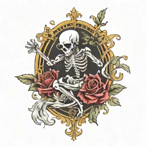 danse macabre renaissance inspired tattoo design idea