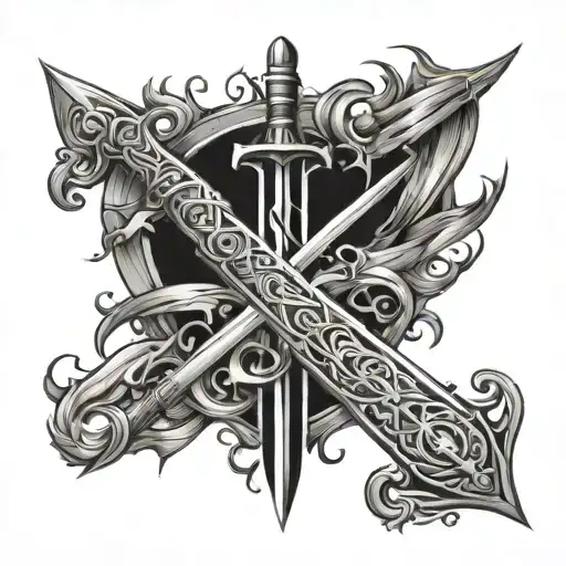 gothic sword tattoo design idea