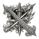 gothic sword tattoo design idea