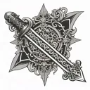 gothic sword tattoo design idea