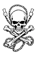 motorcycle and pirate chains tattoo design idea