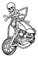 motorcycle and pirate chains tattoo design idea