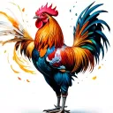 Rooster fighting tattoo design idea