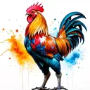 Rooster fighting tattoo design idea