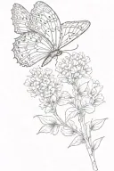 lavender, butterfly, semicolon tattoo design idea