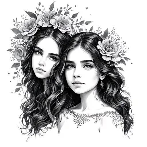 sisters are never alone tattoo design idea