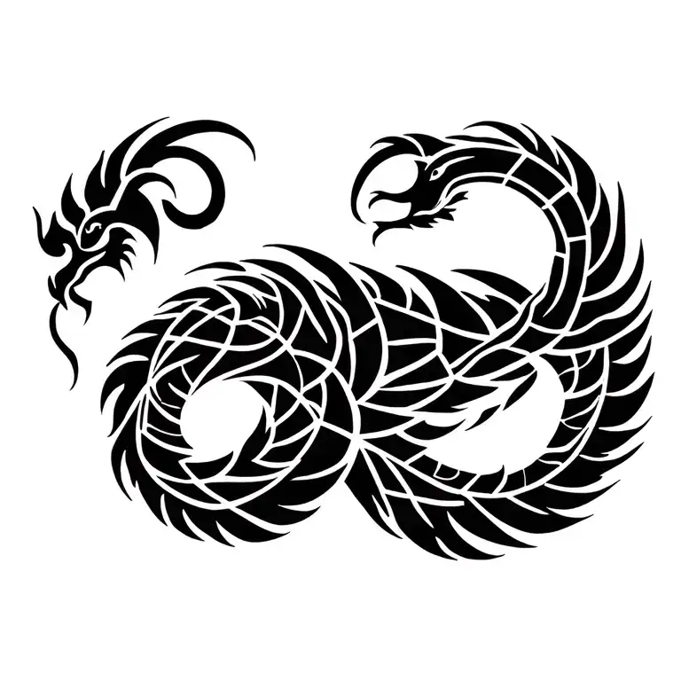 feathered serpent tattoo design idea